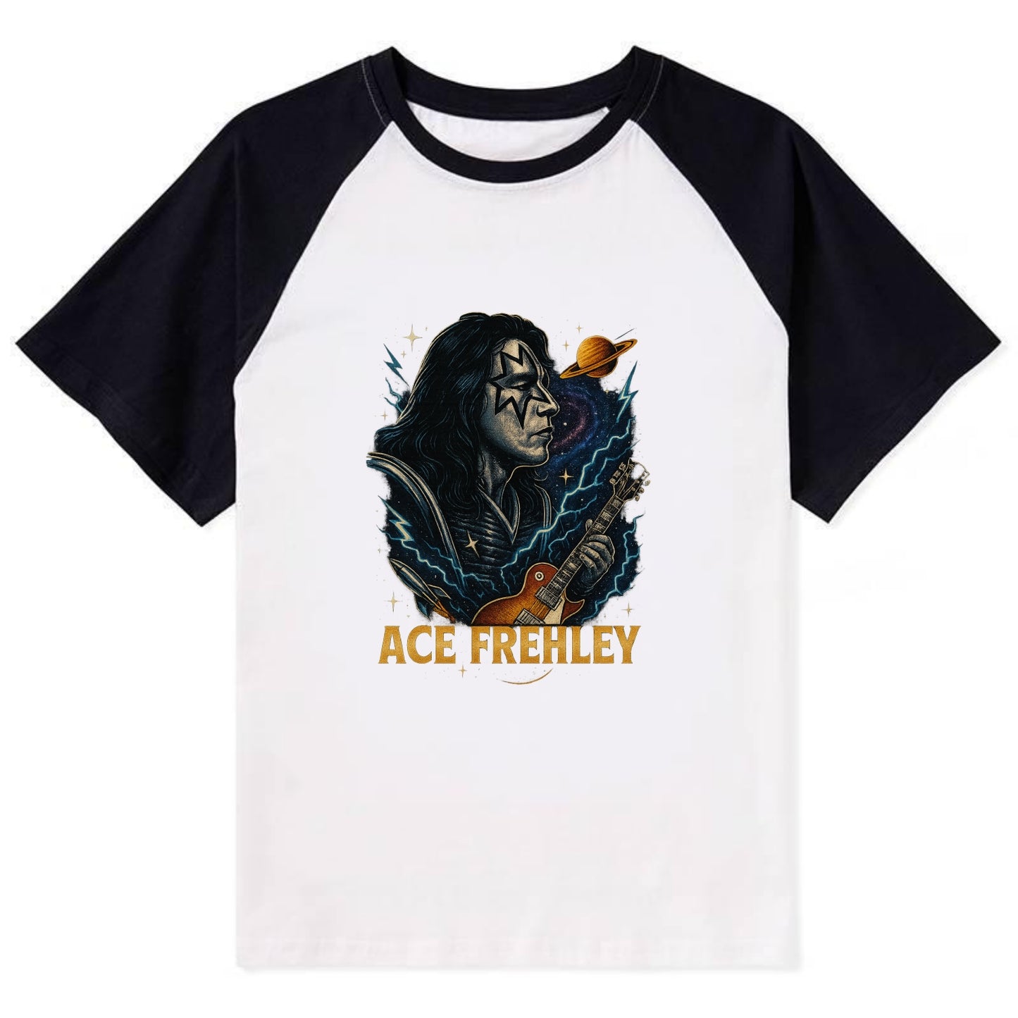 Icon Portrait - Contrast Raglan T-shirt - Black