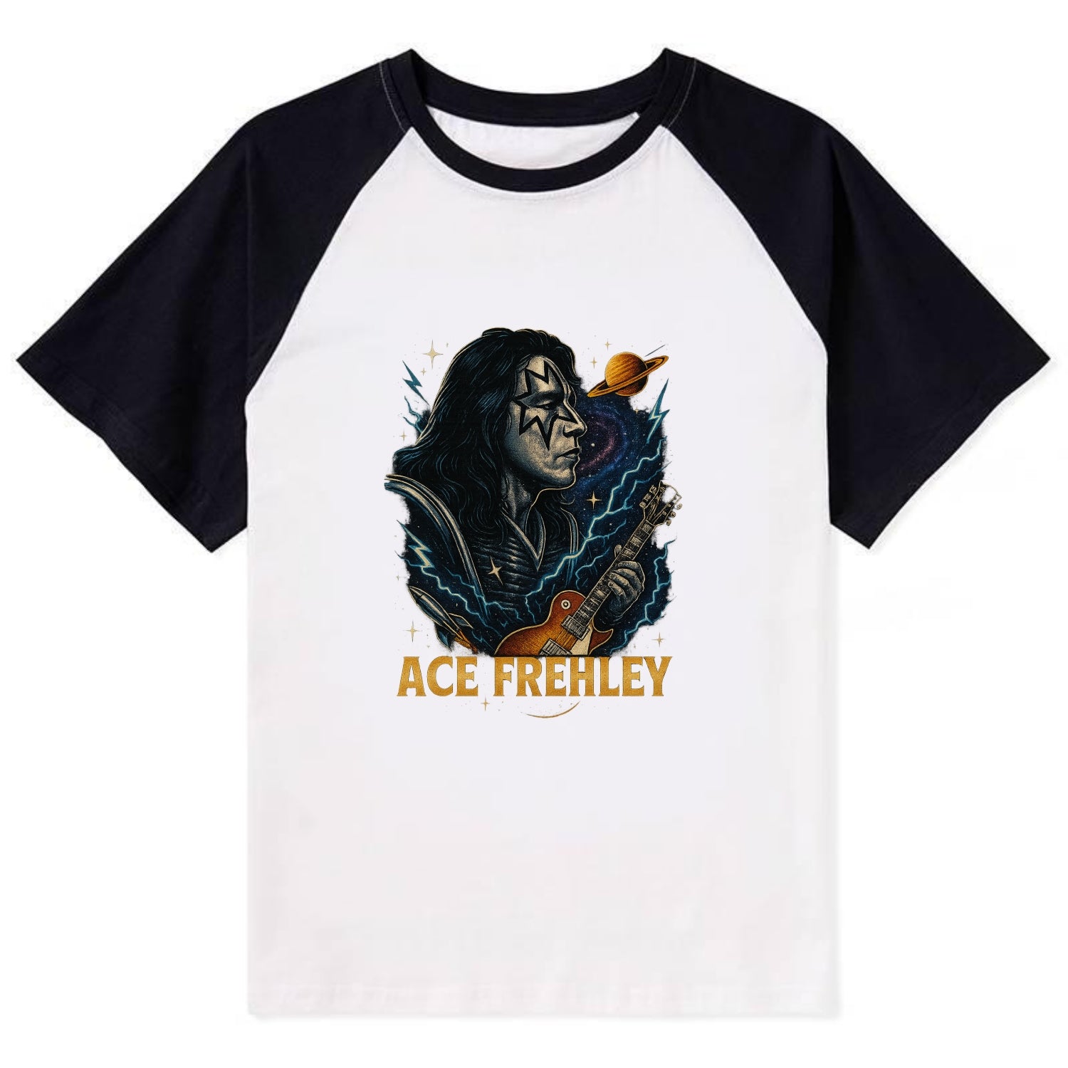 Icon Portrait - Contrast Raglan T-shirt - Black