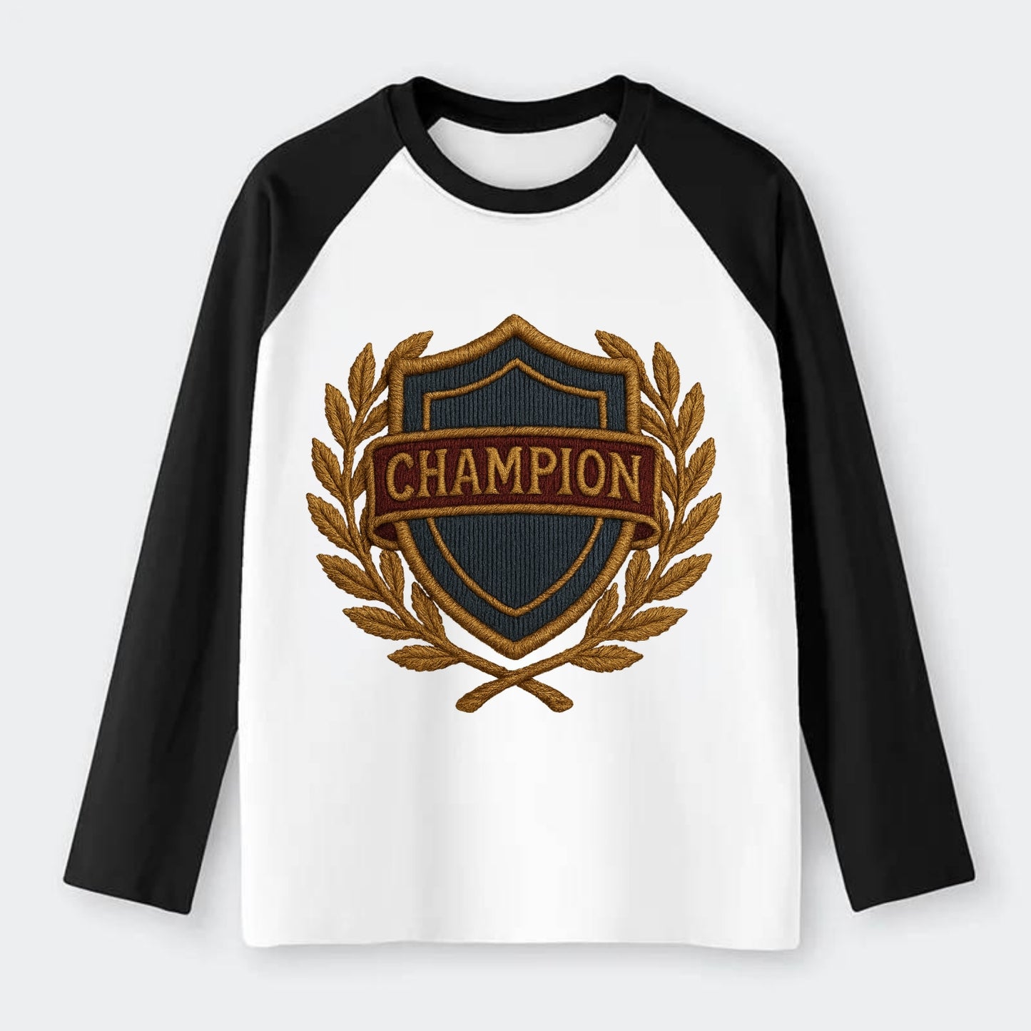 Champion Shield  - Raglan Long Sleeve T-Shirt - Black