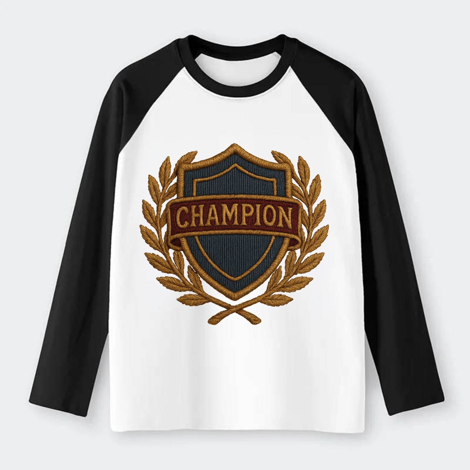 Champion Shield  - Raglan Long Sleeve T-Shirt - Black