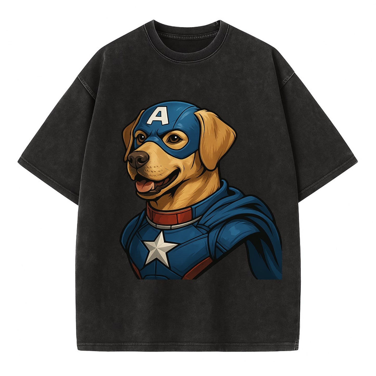 Labrador Patriotic Hero  - Vintage T-shirt - Black