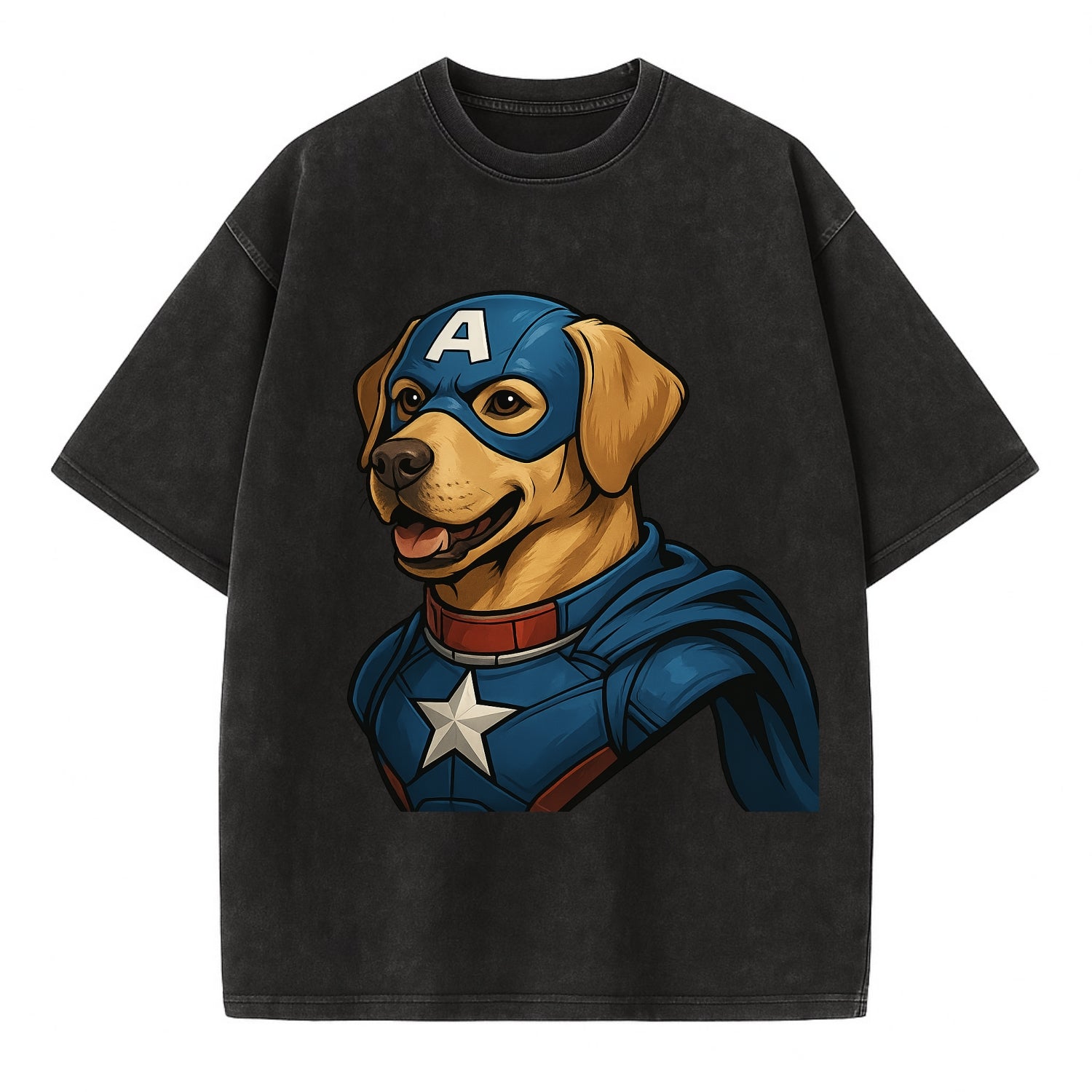 Labrador Patriotic Hero  - Vintage T-shirt - Black