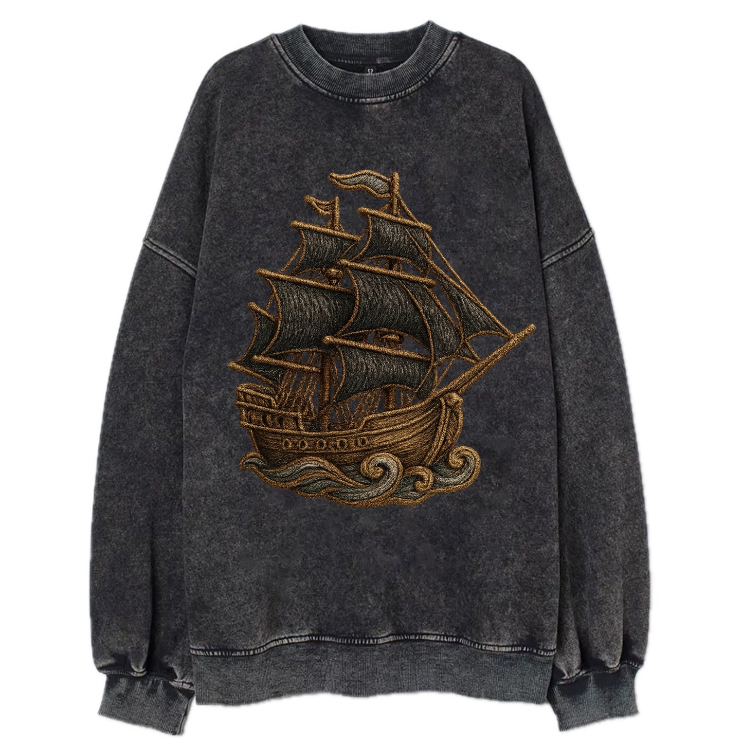 Pirate Ship  - Vintage Sweatshirt - Black
