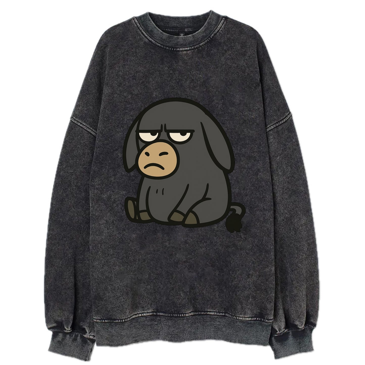 The Donky Judging Silently - Vintage Sweatshirt - Black