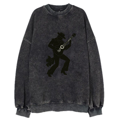 Flamenco guitarist dramatic pose - Vintage Sweatshirt - Black