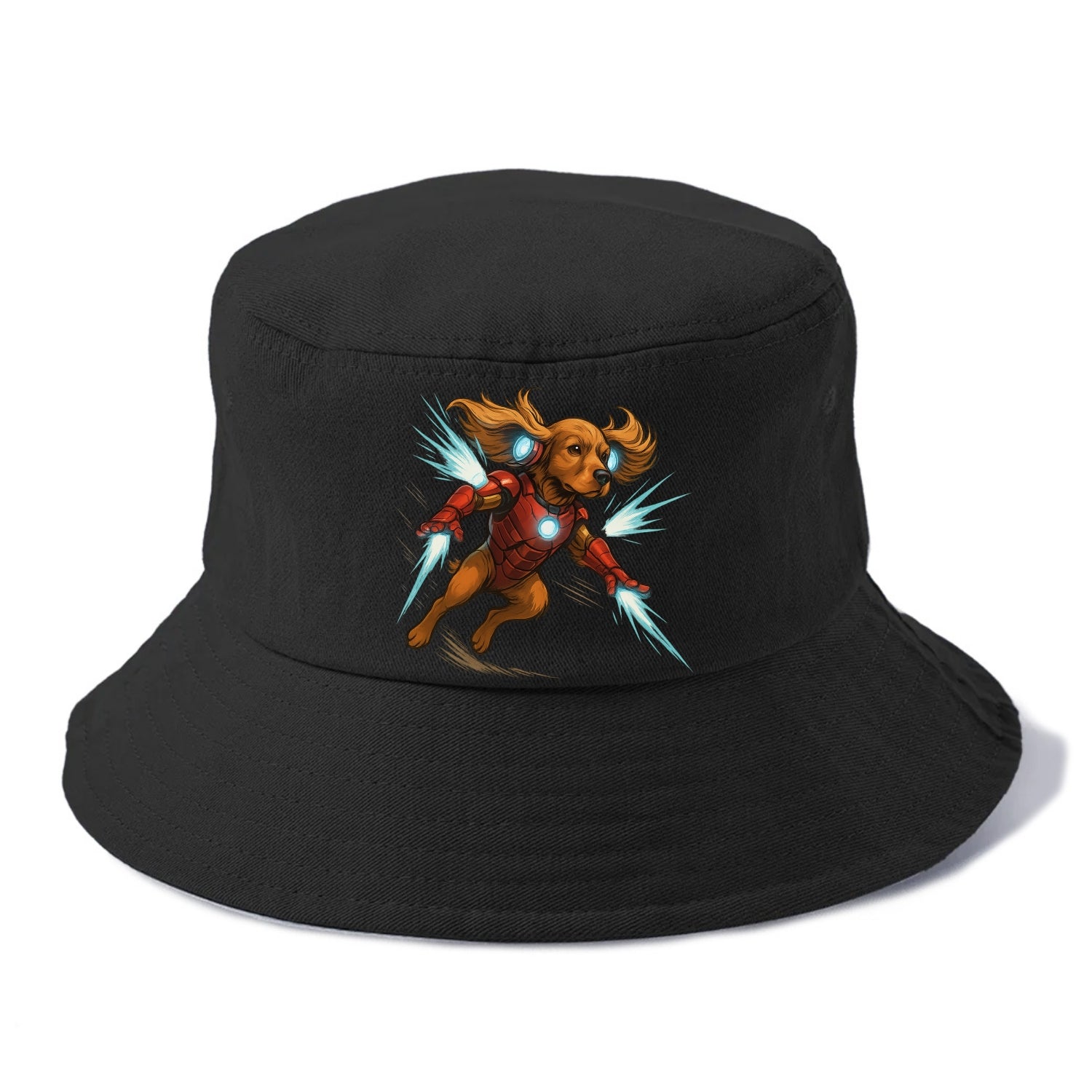 Cocker Spaniel Iron Man  - Bucket Hat - Black