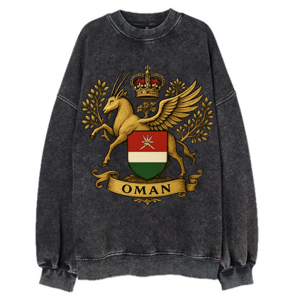 Oman Heritage Badge  - Vintage Sweatshirt - Black