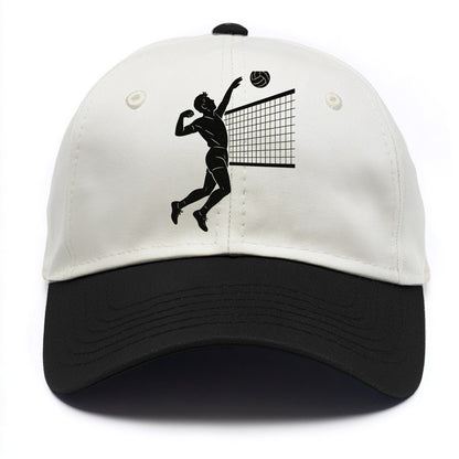 Volleyball player spiking at the net - Two Tone Cap - Black