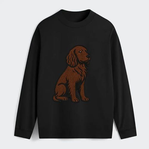 Field Spaniel - Liver colored embroidered sitting design - Classic Long Sleeve Shirt