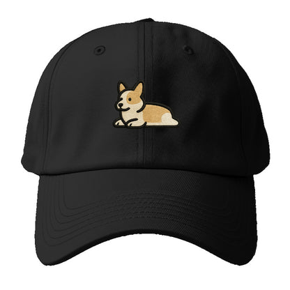 Corgi - Sploot lying position - Baseball Cap - Black