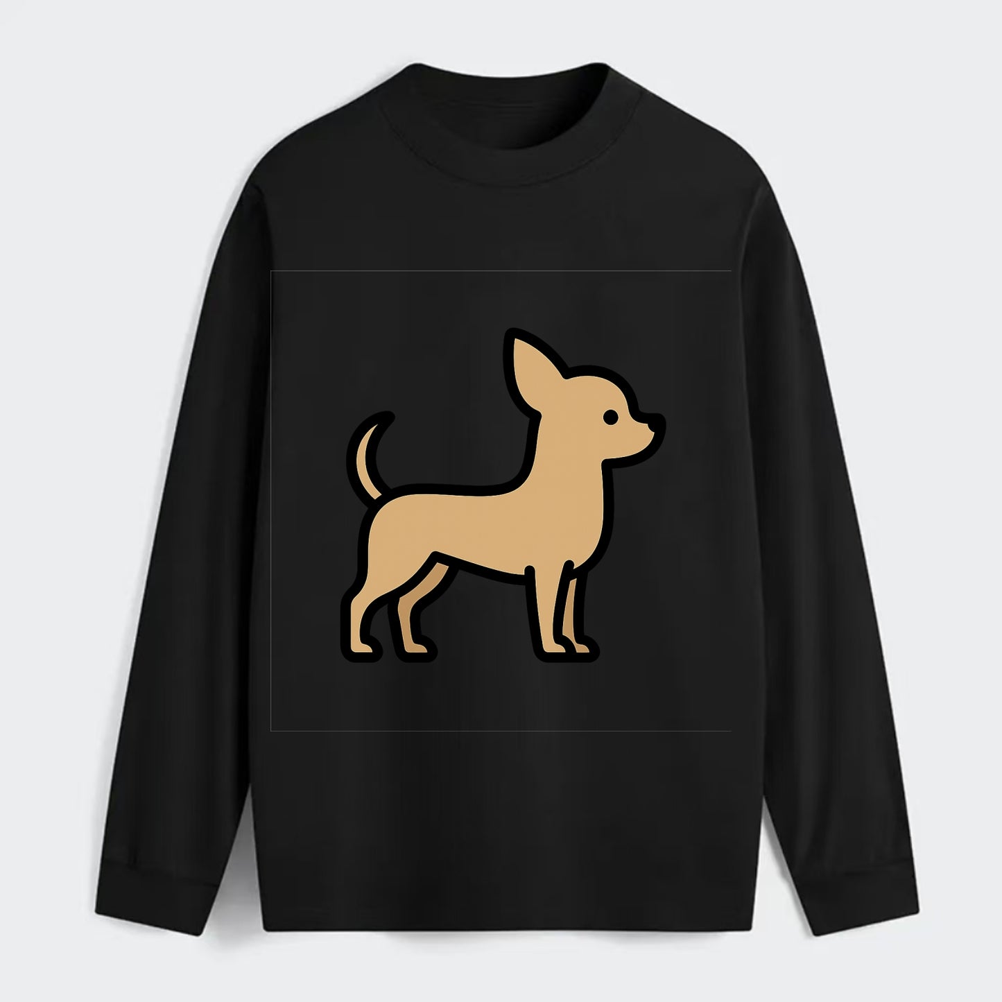 Chihuahua - Tan smooth coat flat side profile - Classic Long Sleeve Shirt - Black
