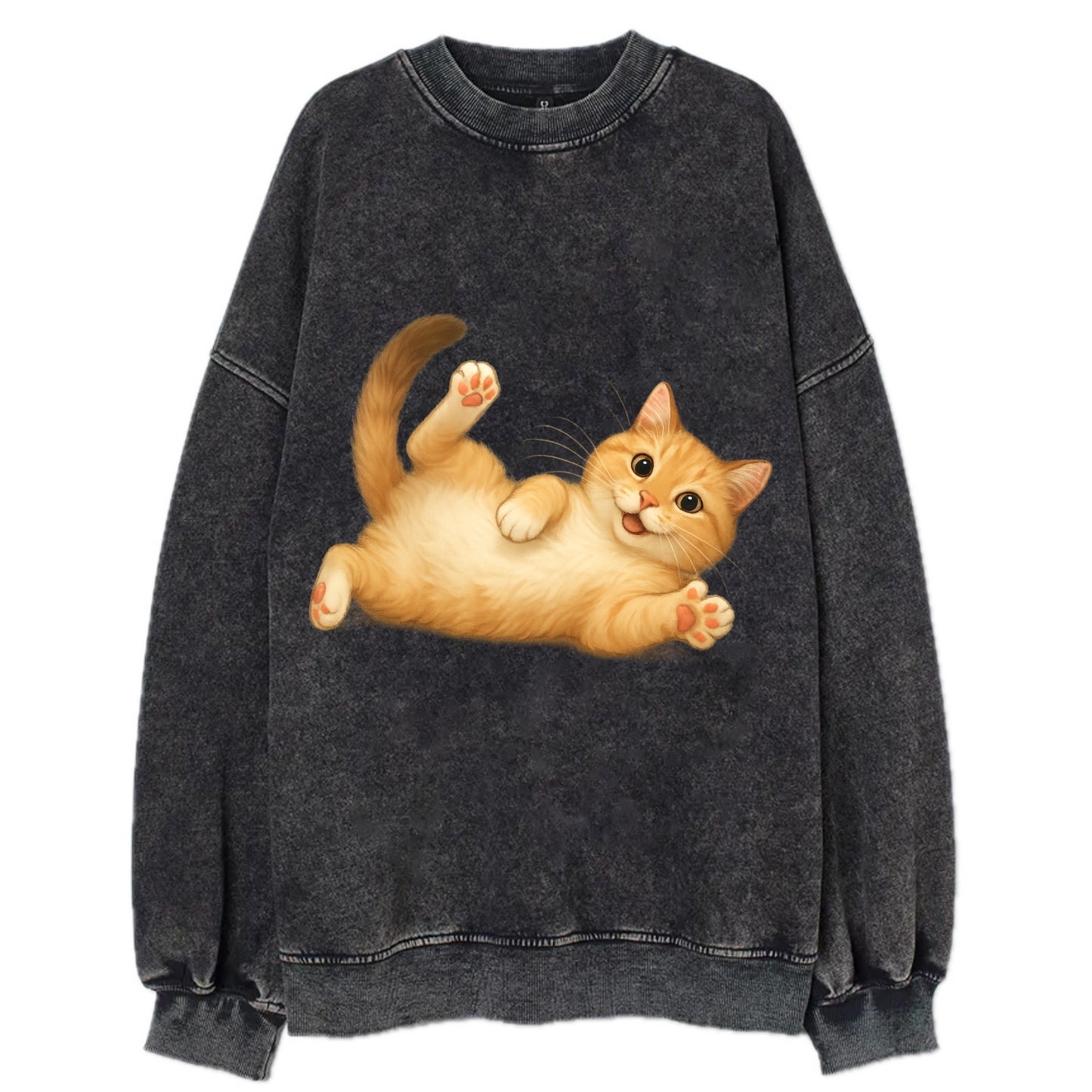 Therapy Cat  - Vintage Sweatshirt - Black