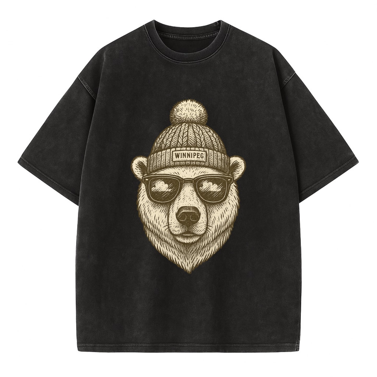 Winnipeg Polar Bear wearing Winnipeg bea - Vintage T-shirt - Black
