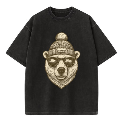 Winnipeg Polar Bear wearing Winnipeg bea - Vintage T-shirt - Black