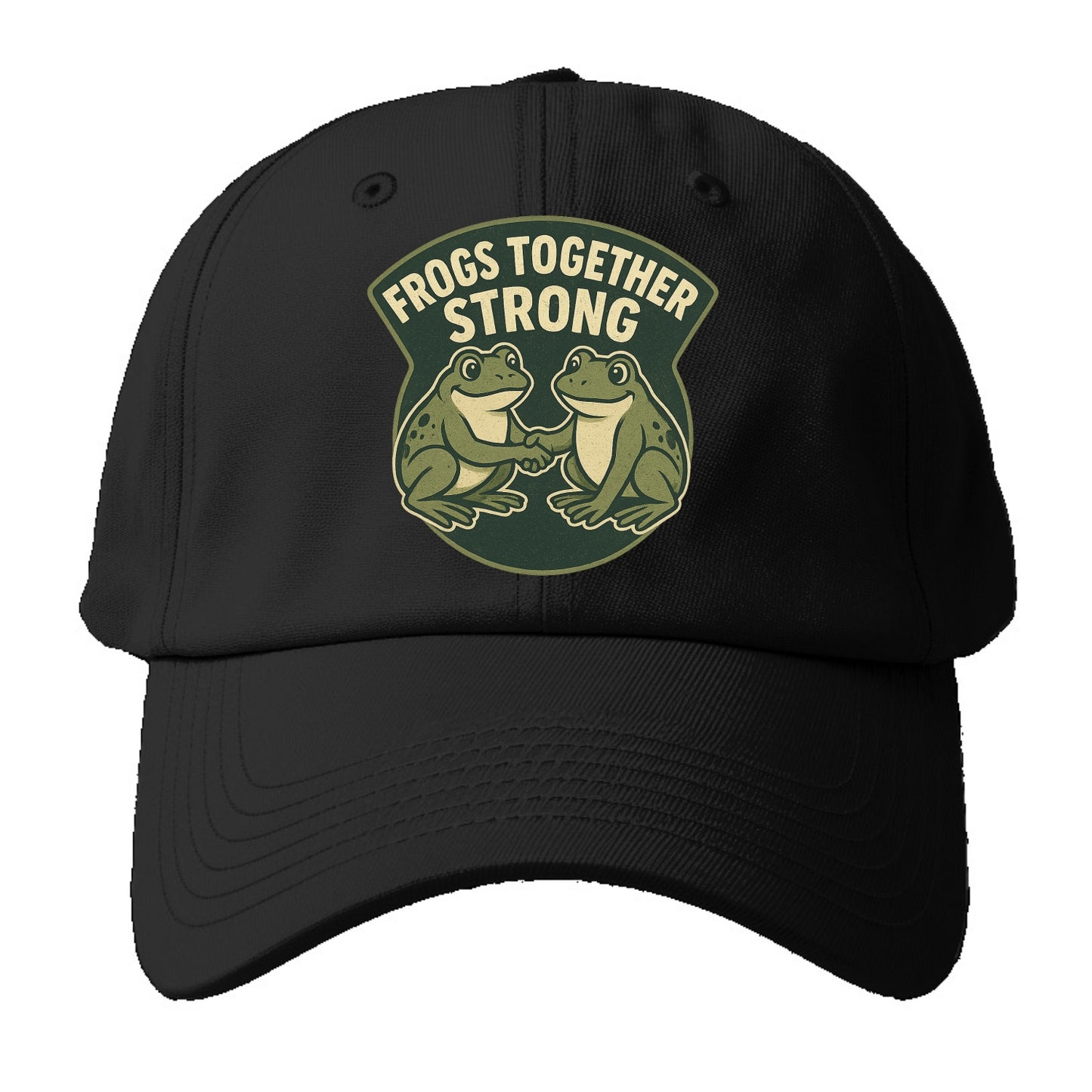 Frogs Together Strong 3 - Baseball Cap For Big Heads - Black