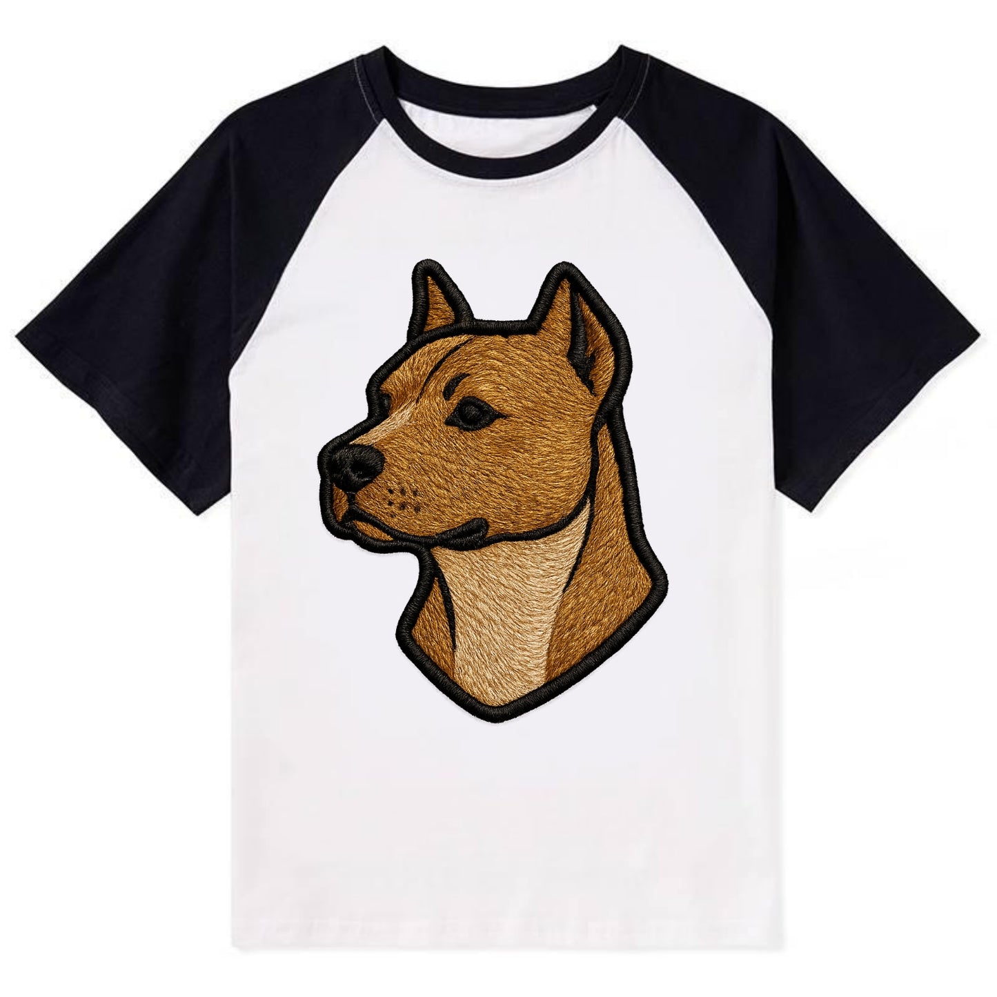 American Staffordshire Terrier - Modern - Contrast Raglan T-shirt - Black