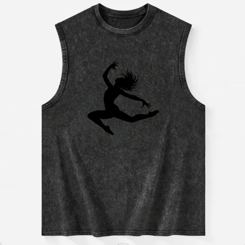 Contemporary dancer leap mid-air - Vintage Washed Tank