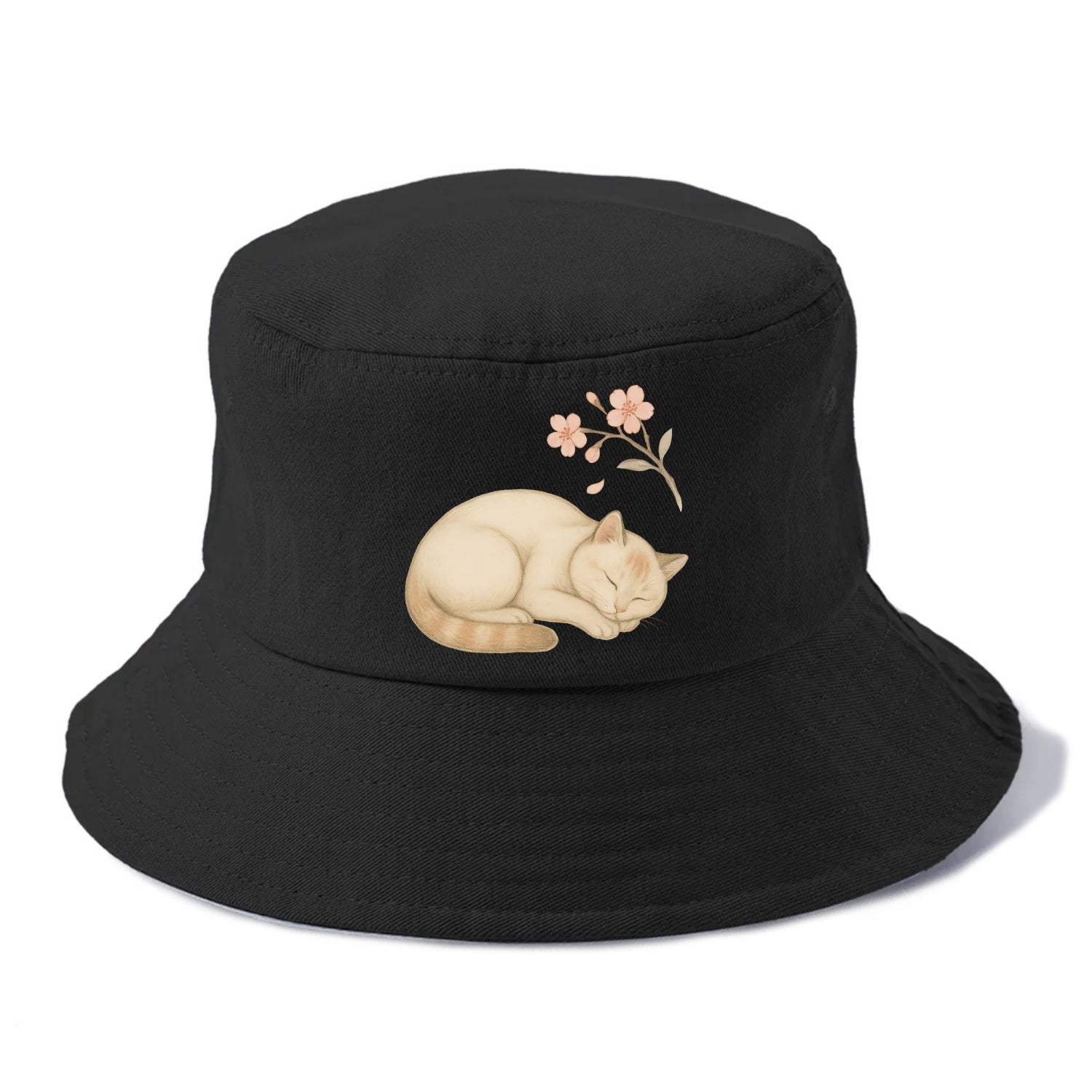 Zen Garden Cat  - Bucket Hat - Black