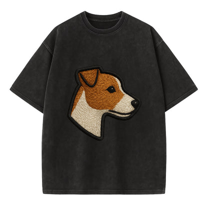 Jack Russell Terrier - Modern small terr - Vintage T-shirt - Black