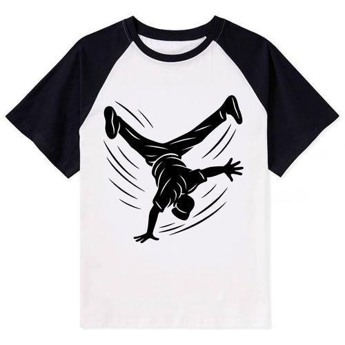 Breakdancer windmill move - Contrast Raglan T-shirt