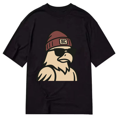 Chestnut Hill Eagle wearing Boston College beanie with BC patch - Classic T-shirt - Black