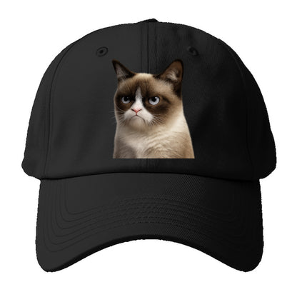 Grumpy Cat Expression  - Baseball Cap - Black