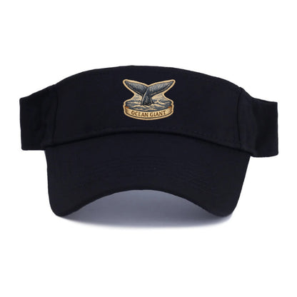WHALE TAIL - diving whale in blue and gray , ocean giant - Visor - Black
