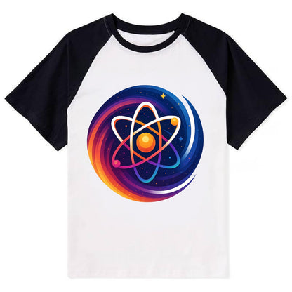 Micro Macro - Atom structure expanding i - Contrast Raglan T-shirt - Black
