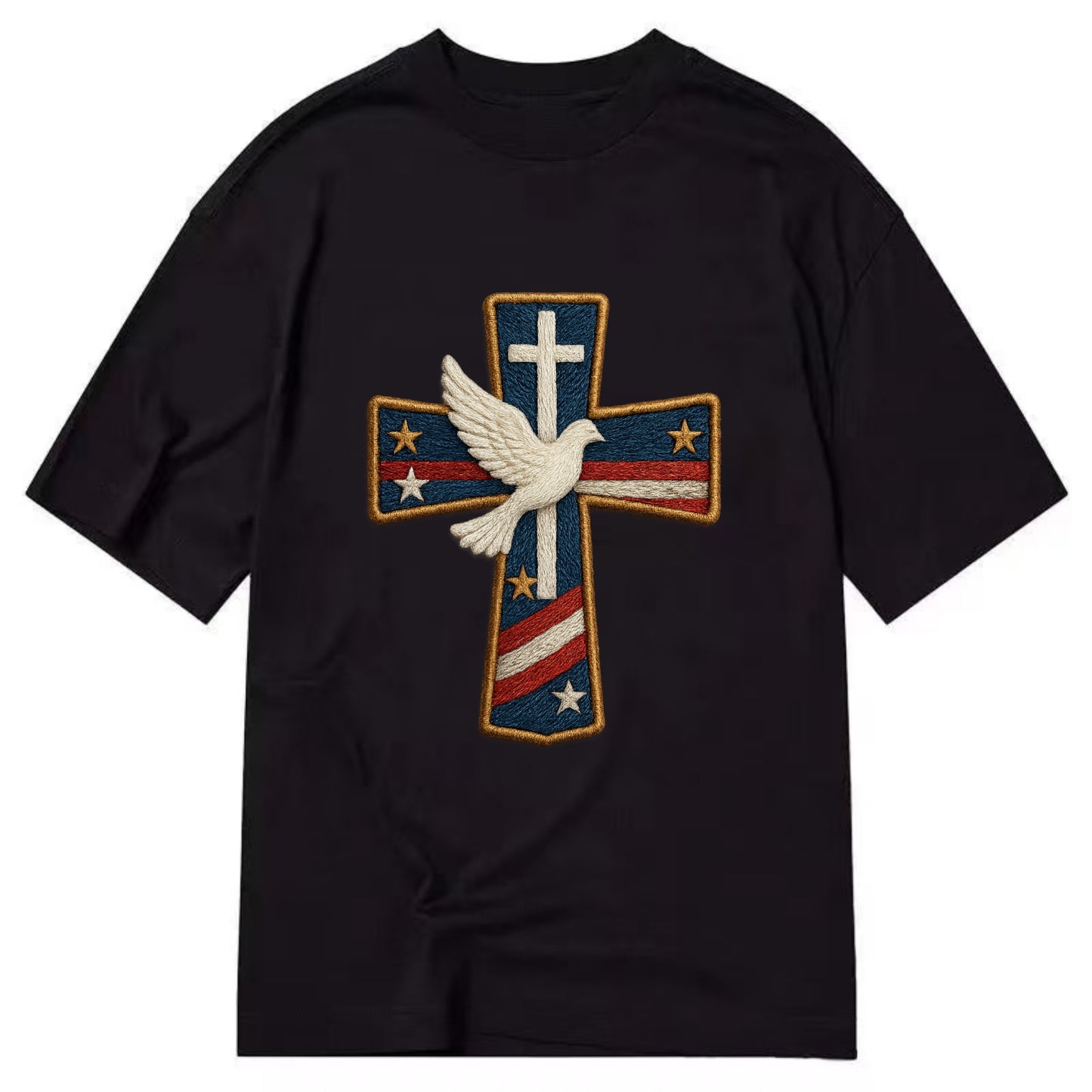 Dove and Cross  - Classic T-shirt - Black