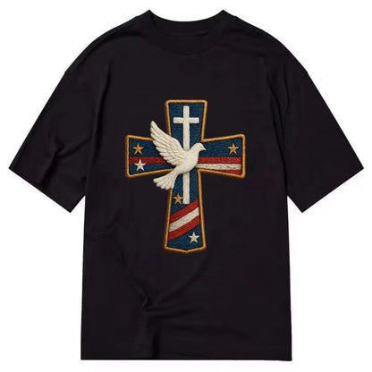 Dove and Cross  - Classic T-shirt - Black