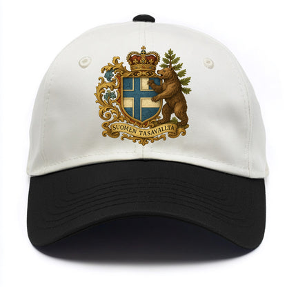 Finland Brown Bear Emblem  - Two Tone Cap - Black