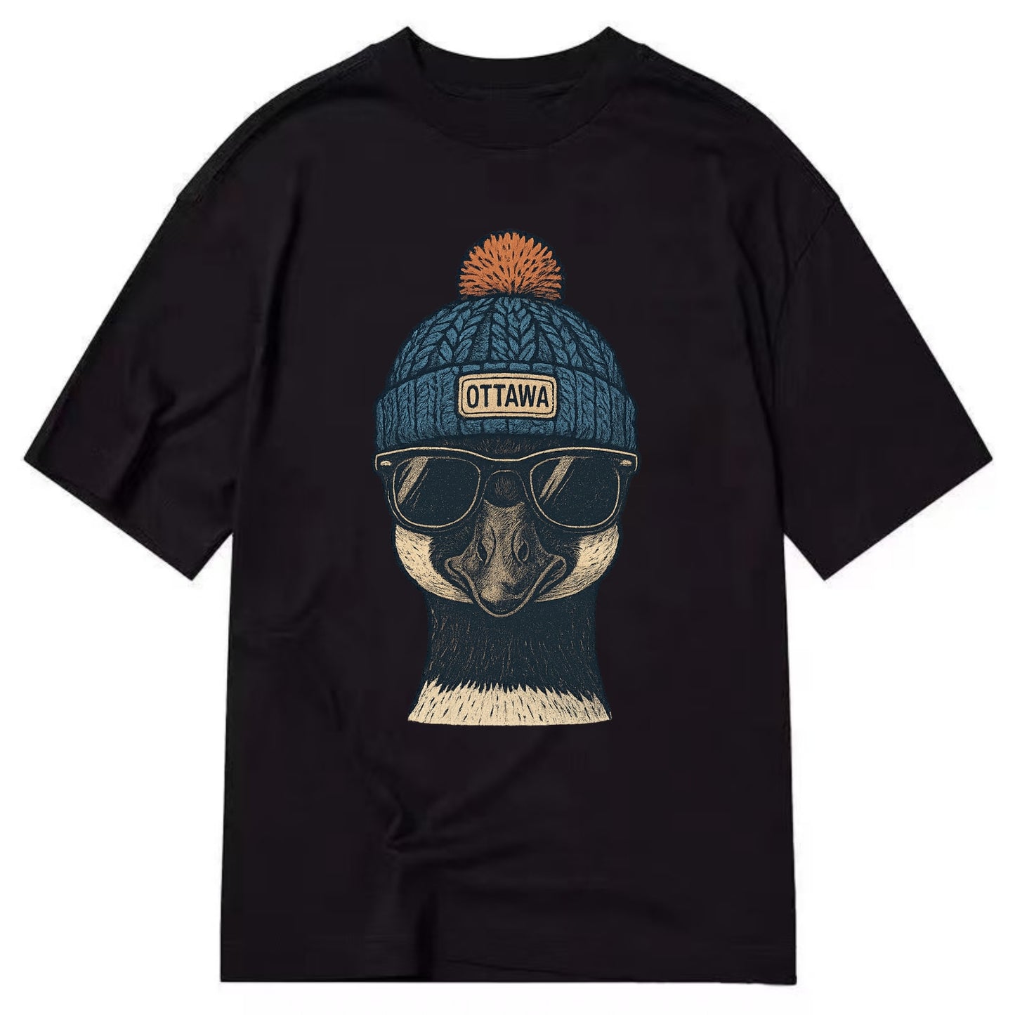 Ottawa Canadian Goose wearing Ottawa bea - Classic T-shirt - Black