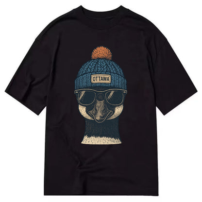 Ottawa Canadian Goose wearing Ottawa bea - Classic T-shirt - Black