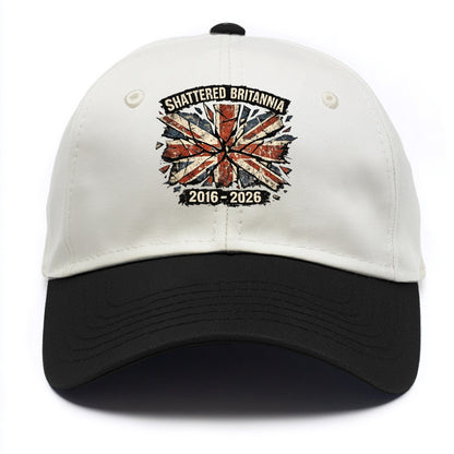 SHATTERED BRITANNIA | Cracked broken Union Jack | Fragmented glass effect | Pieces - Two Tone Cap - Black