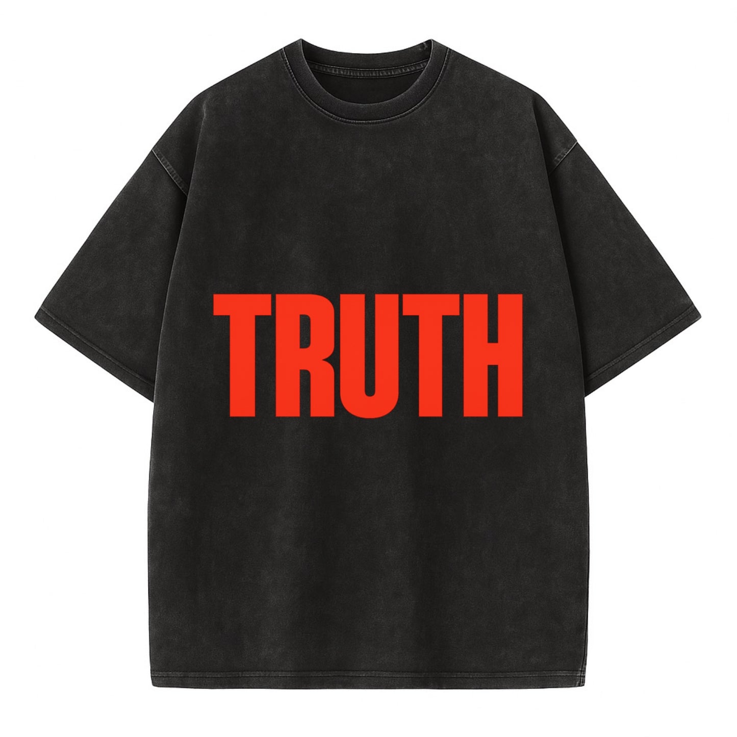 Bold typography design - "TRUTH" - honesty, reality - Vintage T-shirt - Black
