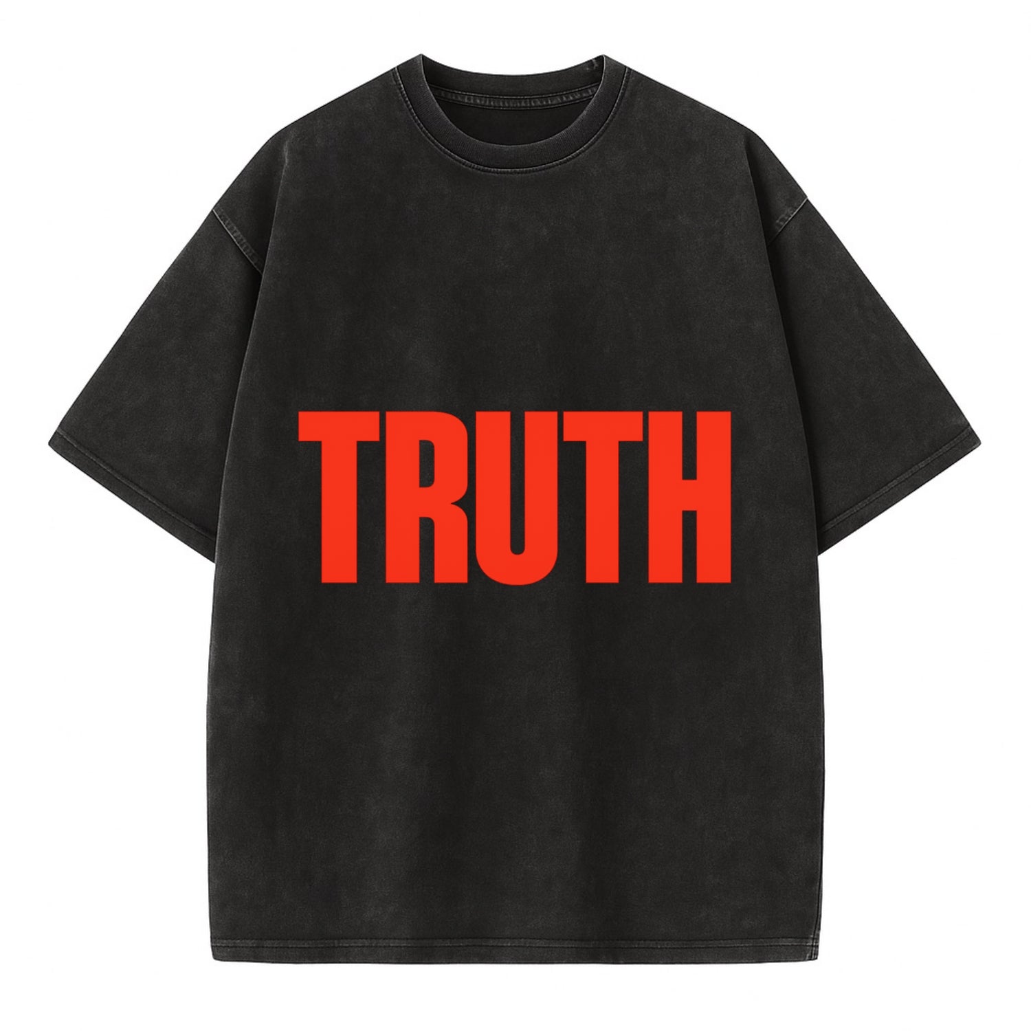 Bold typography design - "TRUTH" - honesty, reality - Vintage T-shirt - Black