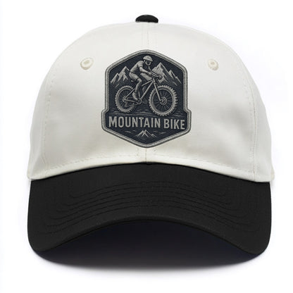 Mountain bike with rugged tires - cyclist badge - Two Tone Cap - Black