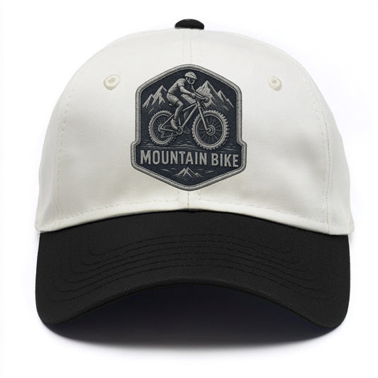 Mountain bike with rugged tires - cyclist badge - Two Tone Cap - Black
