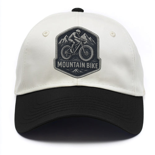 Mountain bike with rugged tires - cyclist badge - Two Tone Cap