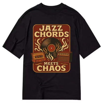 Jazz chords with hyperpop energy - "Jazz Meets Chaos" - unexpected fusion - Classic T-shirt - Black