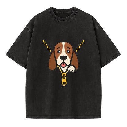 Basset Hound - Vintage T-shirt - Black