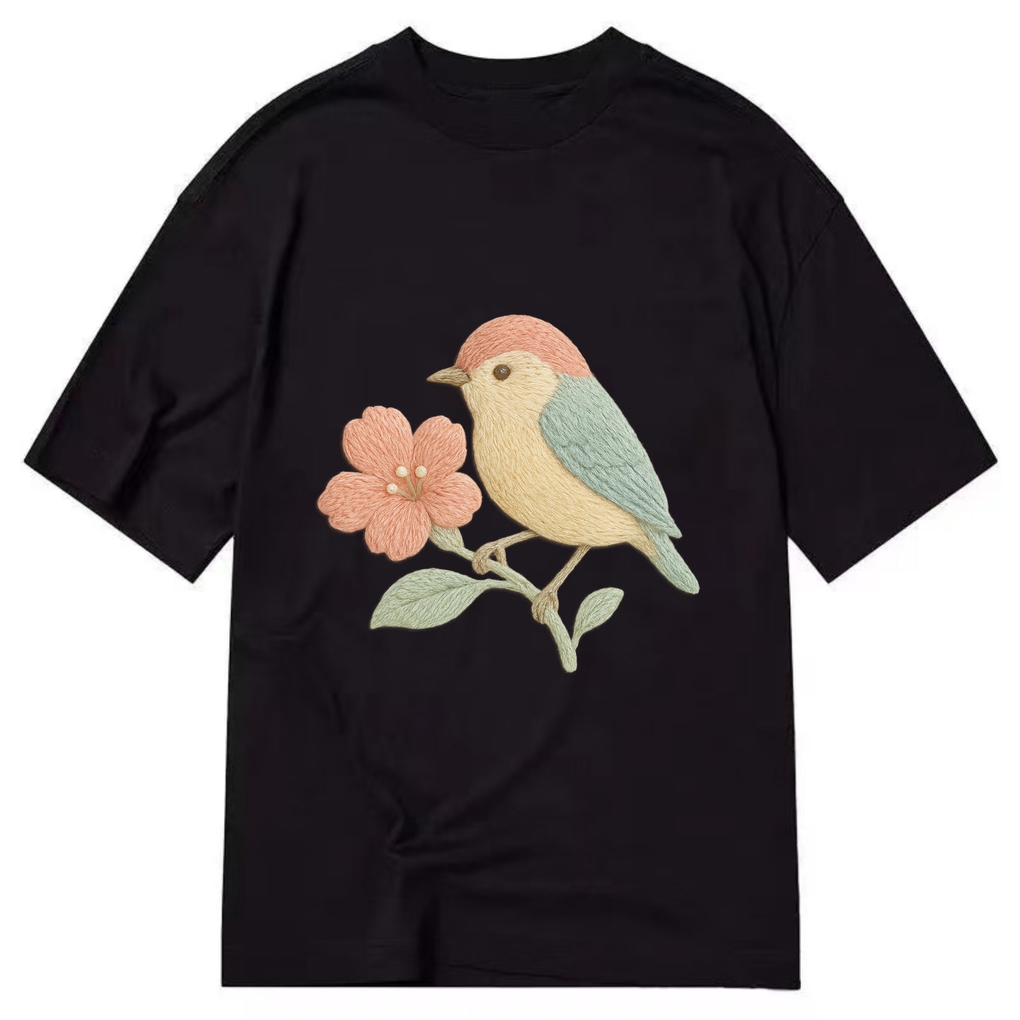 Peach Flowerpecker - Classic T-shirt - Black