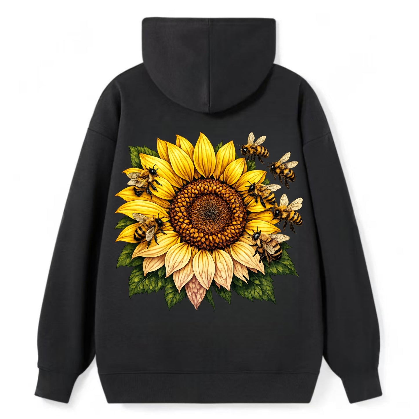 Vintage Sunflower - Classic Pullover Hoodie - Black