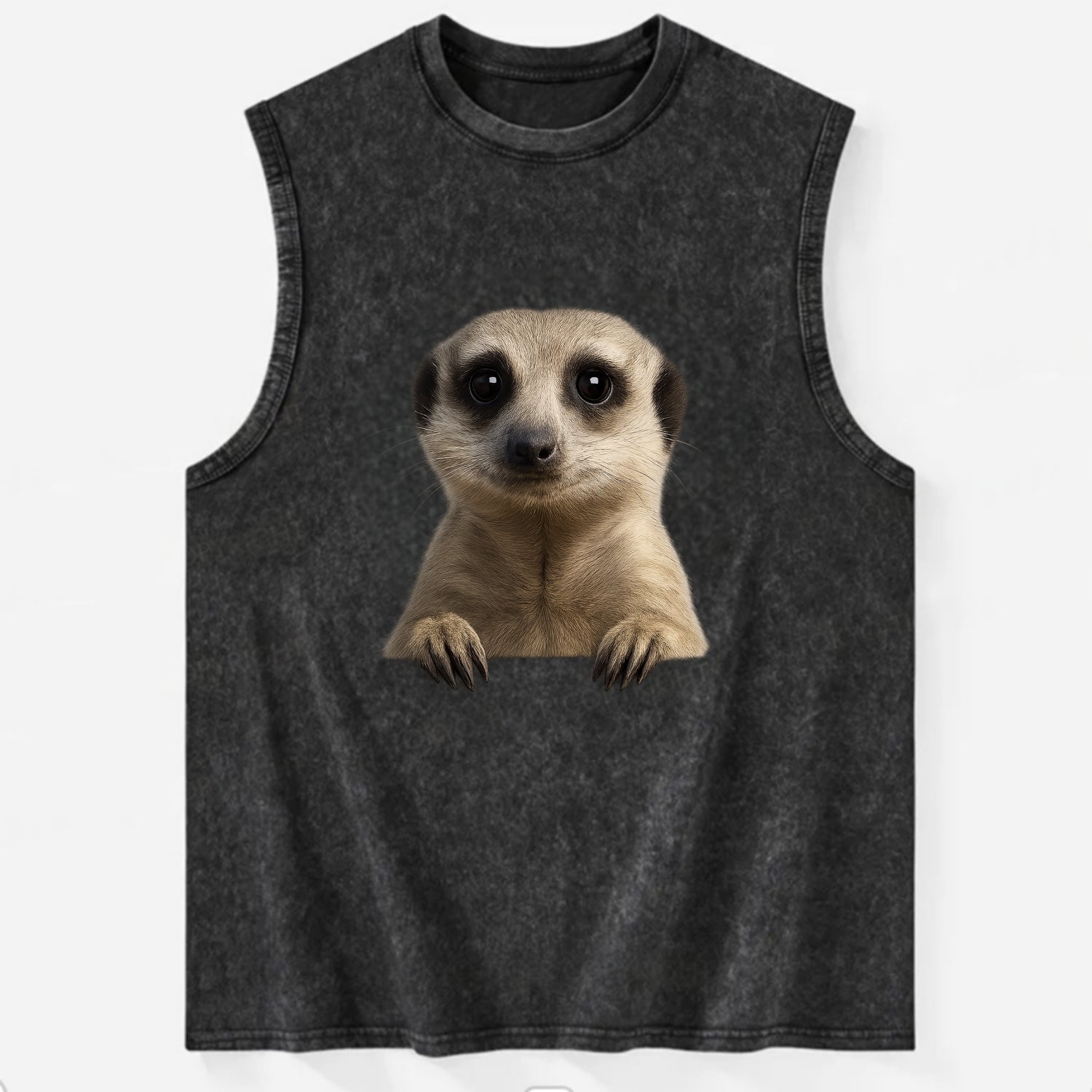 Meerkat  - Vintage Washed Tank - Black