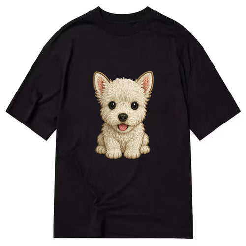 Baby West Highland White Terrier Puppy - all white, pointed ears, dark eyes, - Classic T-shirt