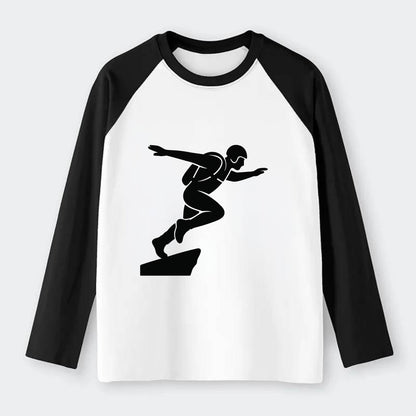 Base jumper launching off - Raglan Long Sleeve T-Shirt - Black