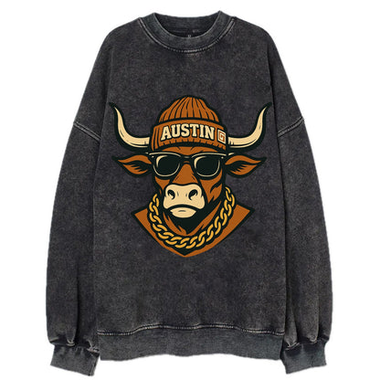 Austin Longhorn - Vintage Sweatshirt - Black