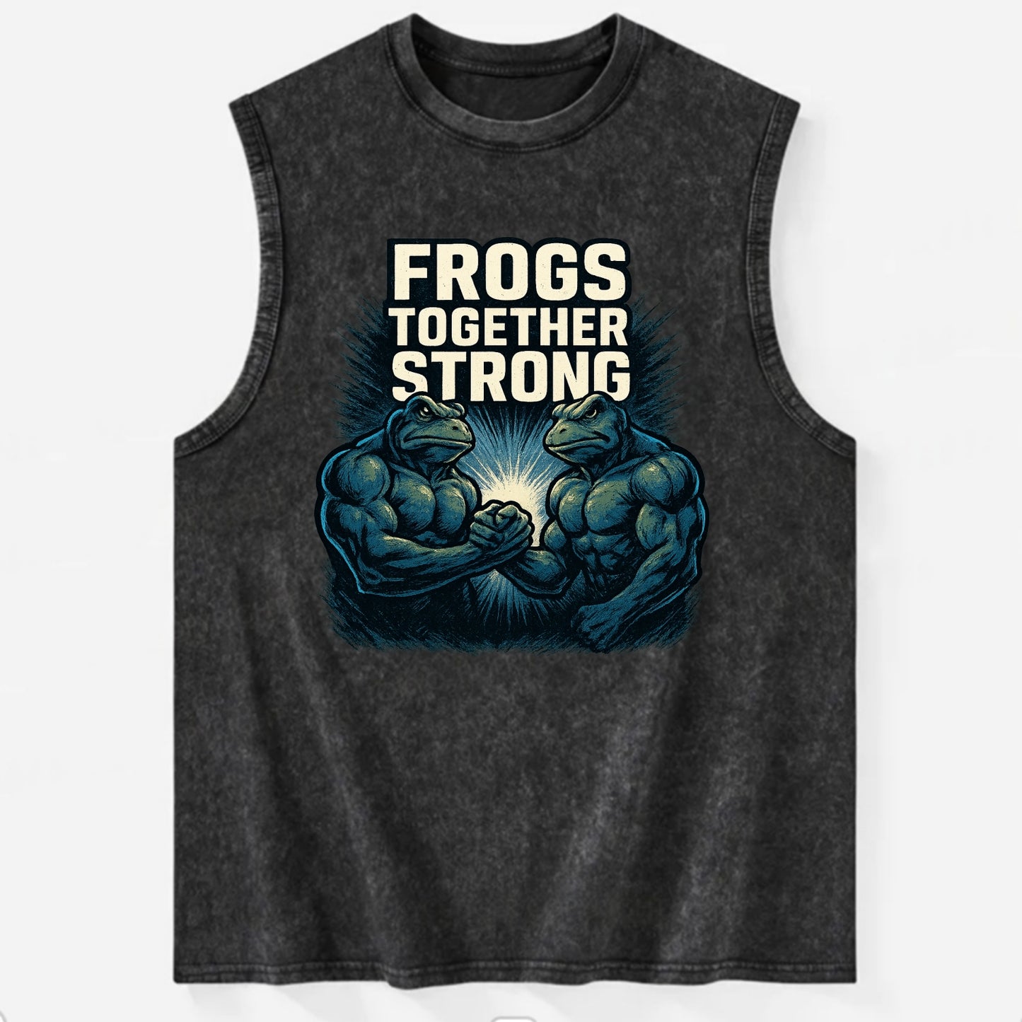 Frogs Together Strong 4 - Vintage Washed Tank - Black