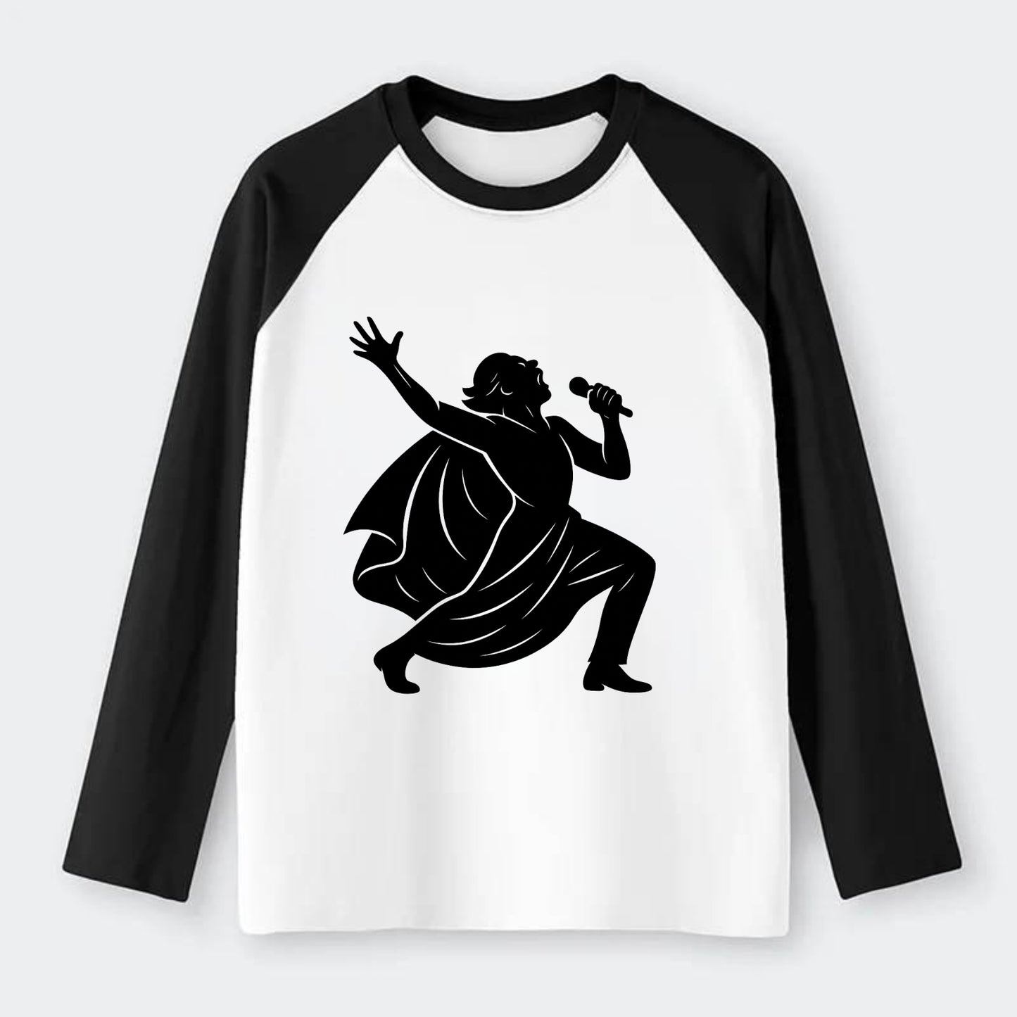 Opera singer powerful finale - Raglan Long Sleeve T-Shirt - Black