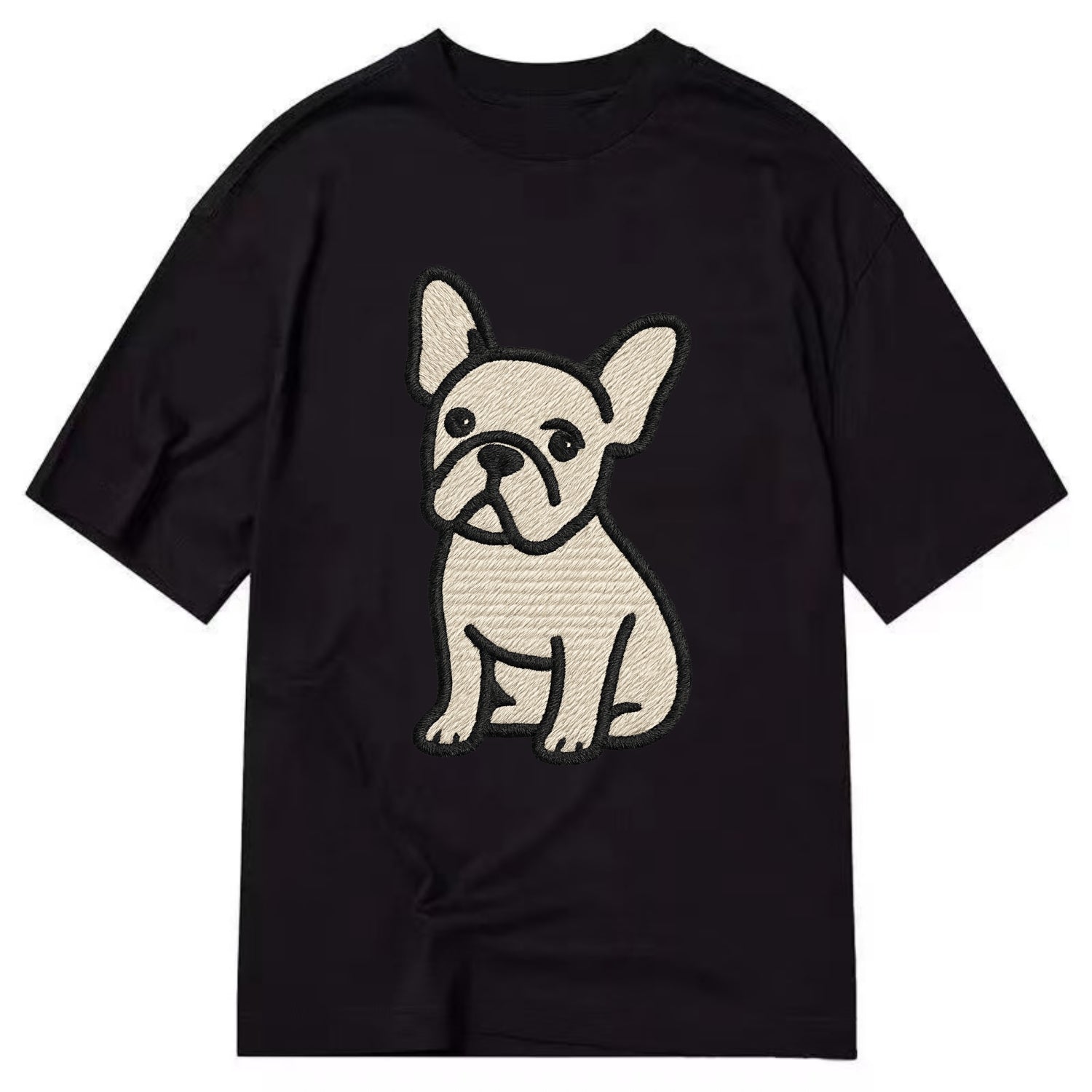 French Bulldog - Head tilt one ear up - Classic T-shirt - Black